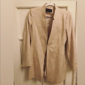 Zara Collection lined peacoat in tan/cream
